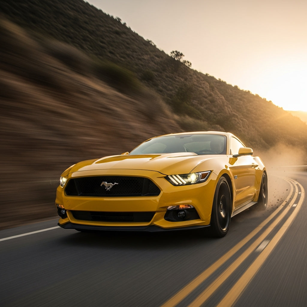 Action Shot: Ford Mustang Driving Fast