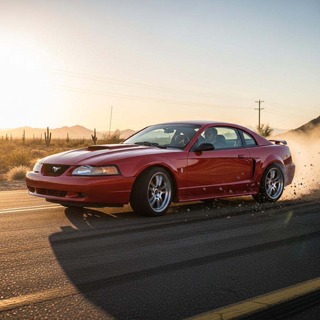 Action Shot: Ford Mustang Driving Fast