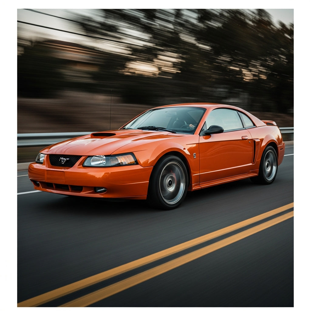 Action Shot: Ford Mustang Driving Fast