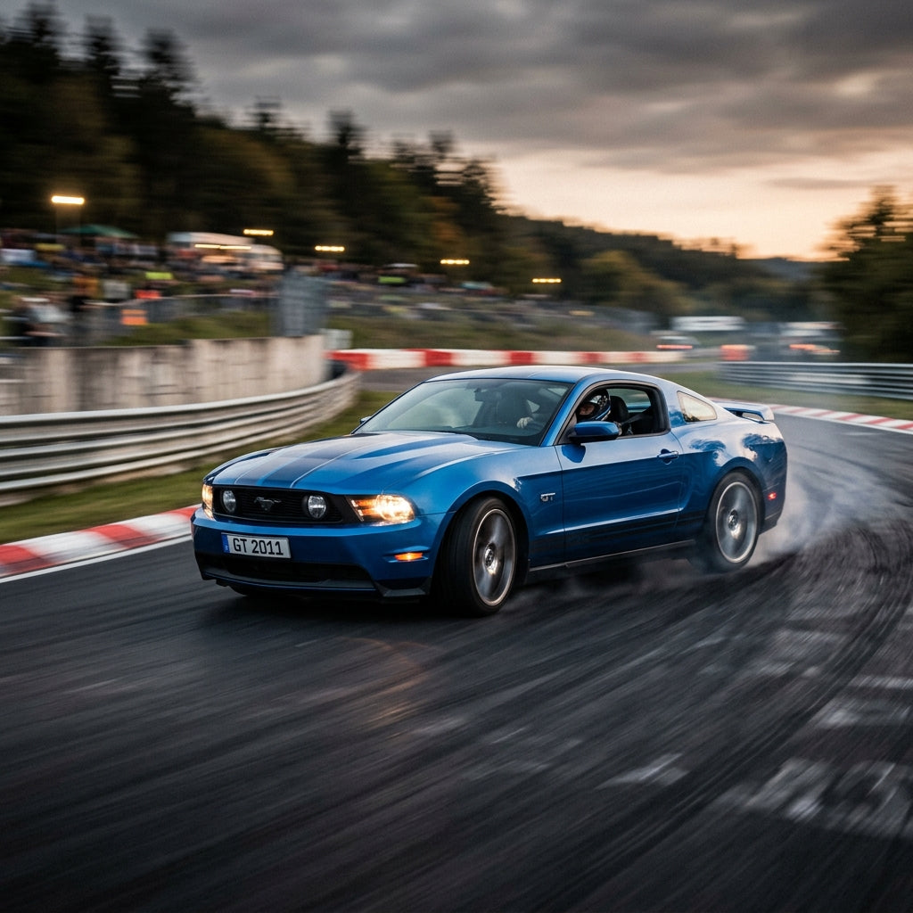 Action Shot: Ford Mustang Driving Fast
