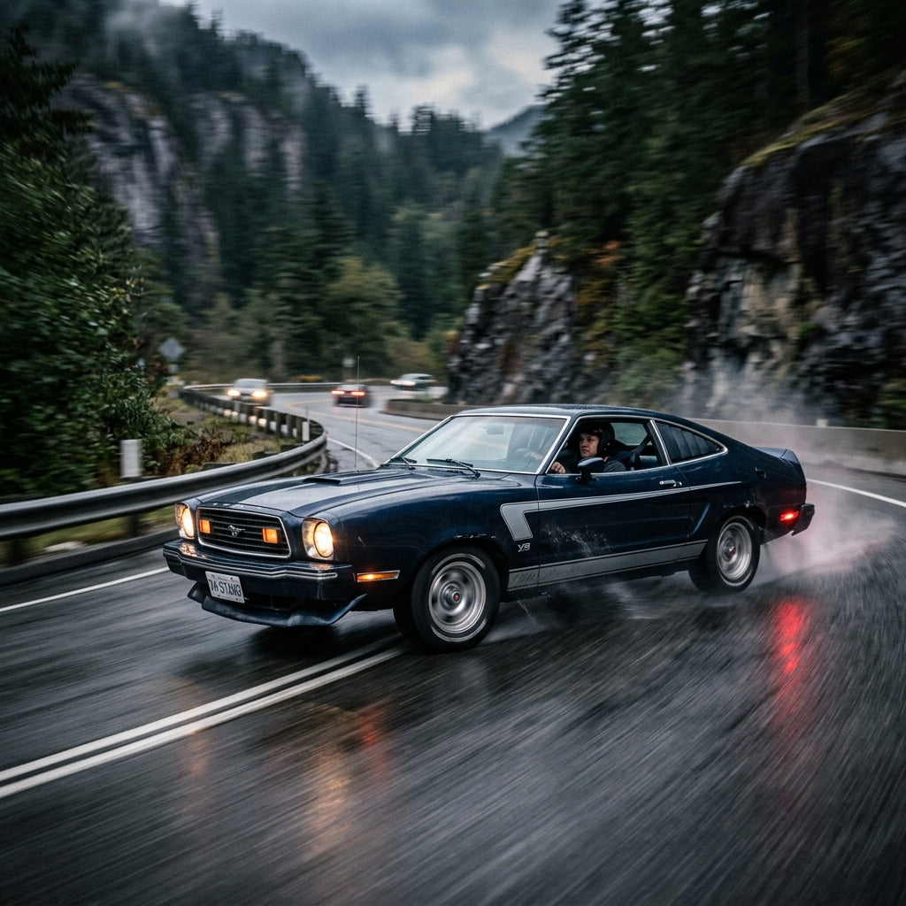 Action Shot: Ford Mustang Driving Fast