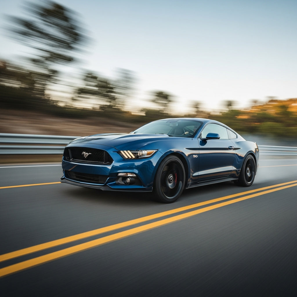 Action Shot: Ford Mustang Driving Fast