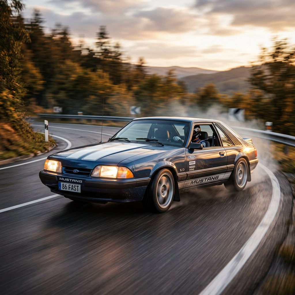 Action Shot: Ford Mustang Driving Fast