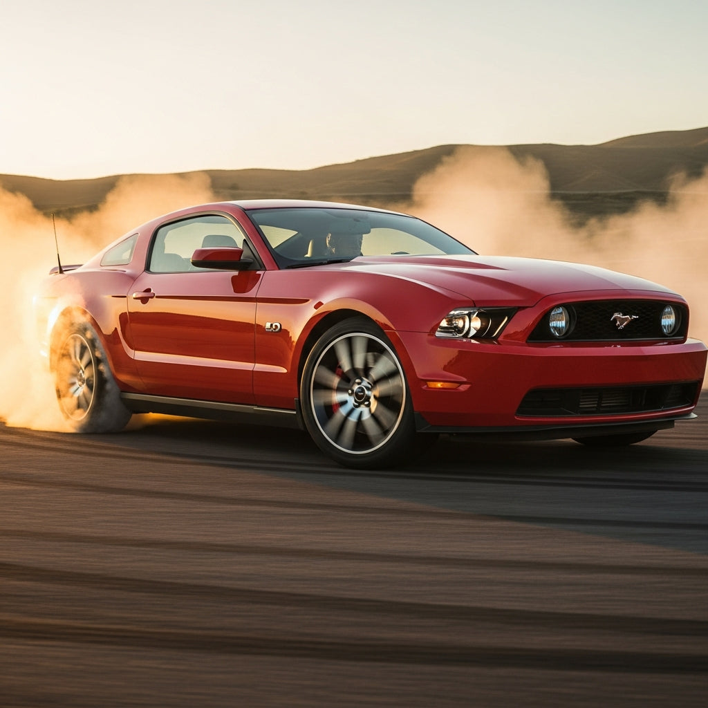 Action Shot: Ford Mustang Driving Fast