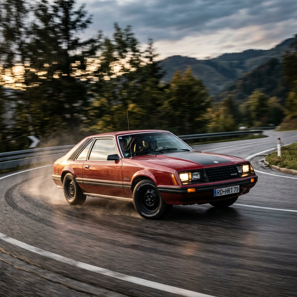 Action Shot: Ford Mustang Driving Fast