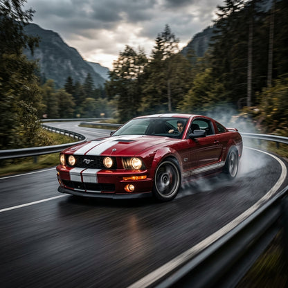 Action Shot: Ford Mustang Driving Fast