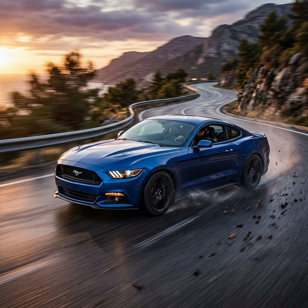 Action Shot: Ford Mustang Driving Fast