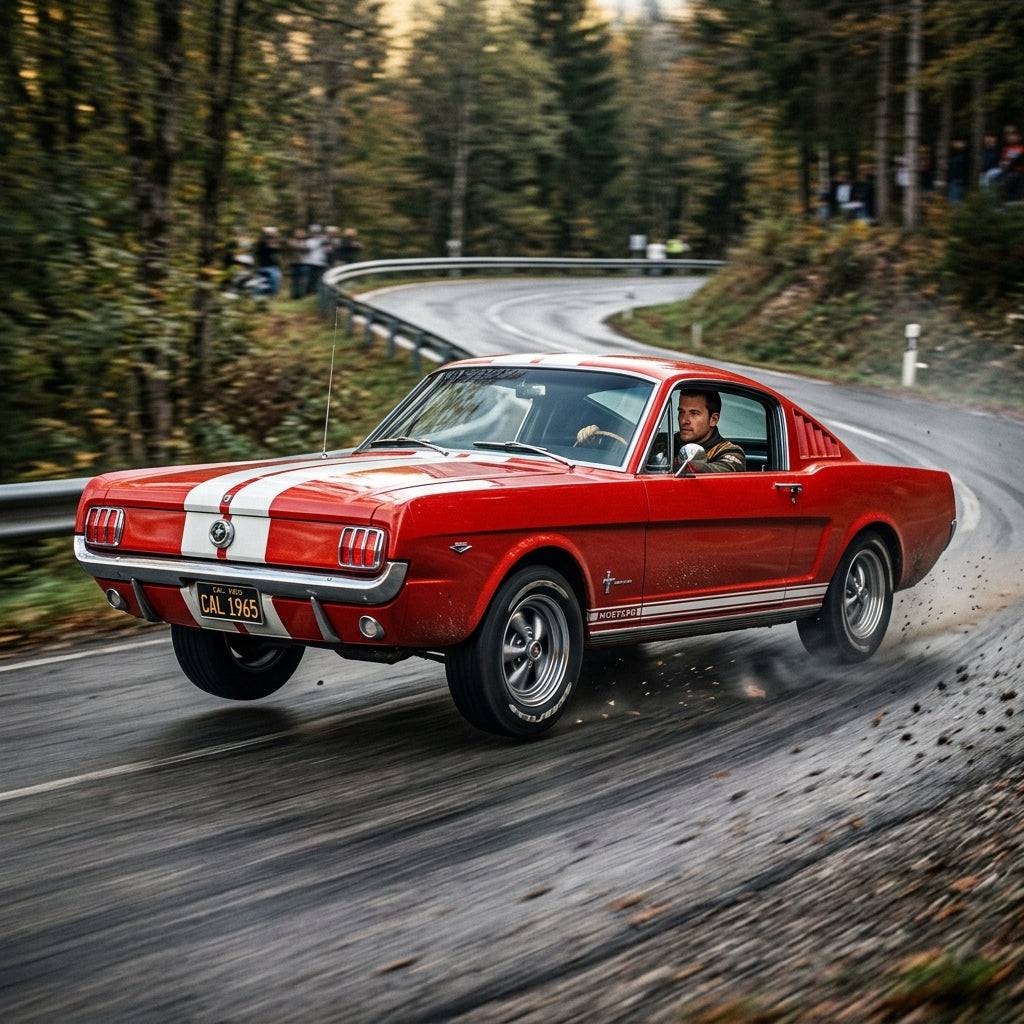 Action Shot: Ford Mustang Driving Fast