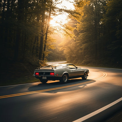 Action Shot: Ford Mustang Driving Fast