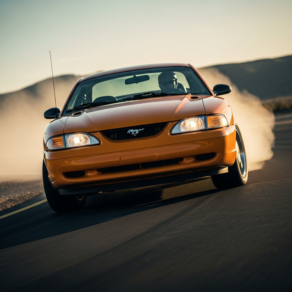 Action Shot: Ford Mustang Driving Fast