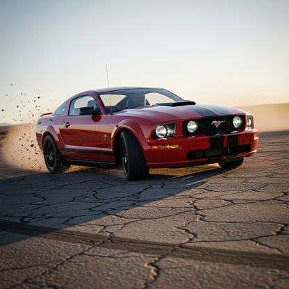 Action Shot: Ford Mustang Driving Fast