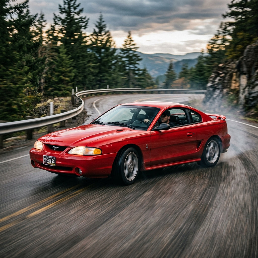 Action Shot: Ford Mustang Driving Fast