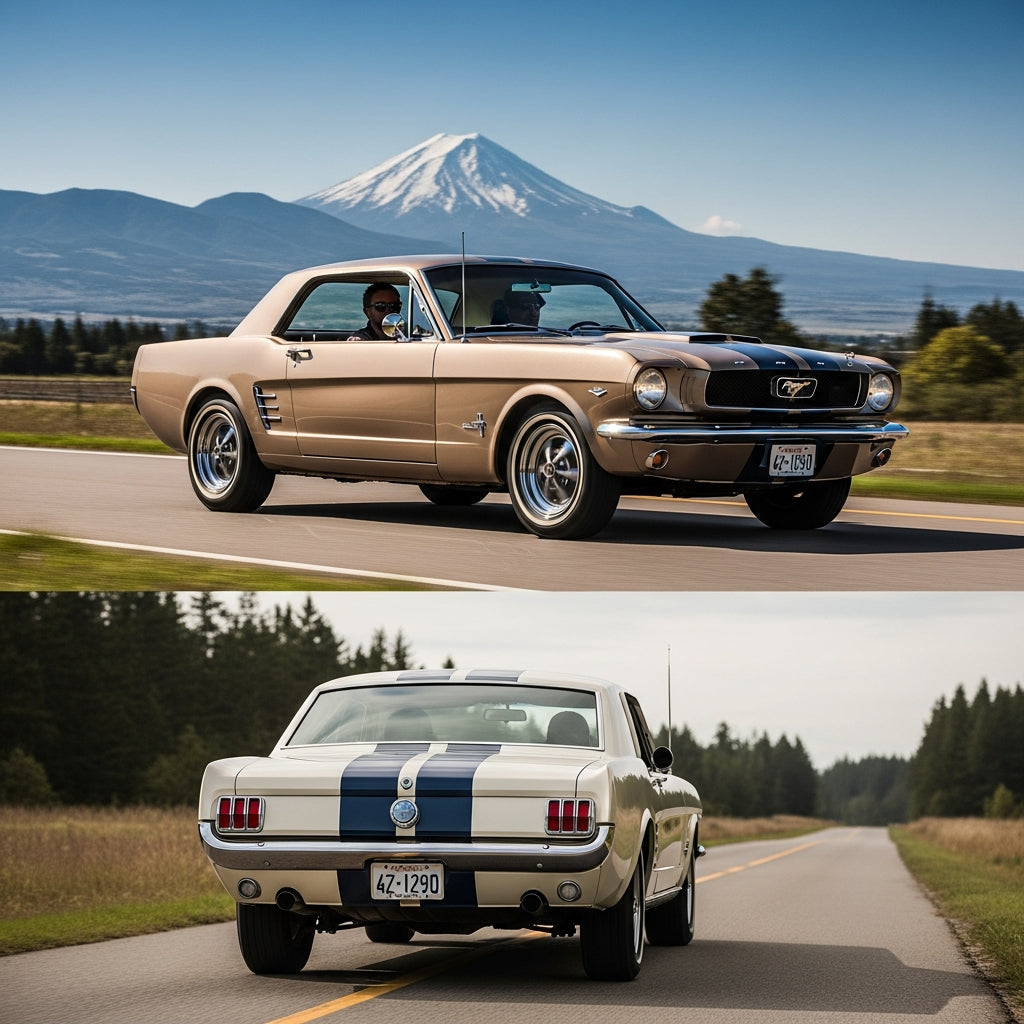 Action Shot: Ford Mustang, Ranchero, Falcon Driving Fast