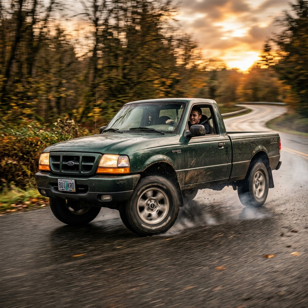 Action Shot: Ford Ranger Driving Fast