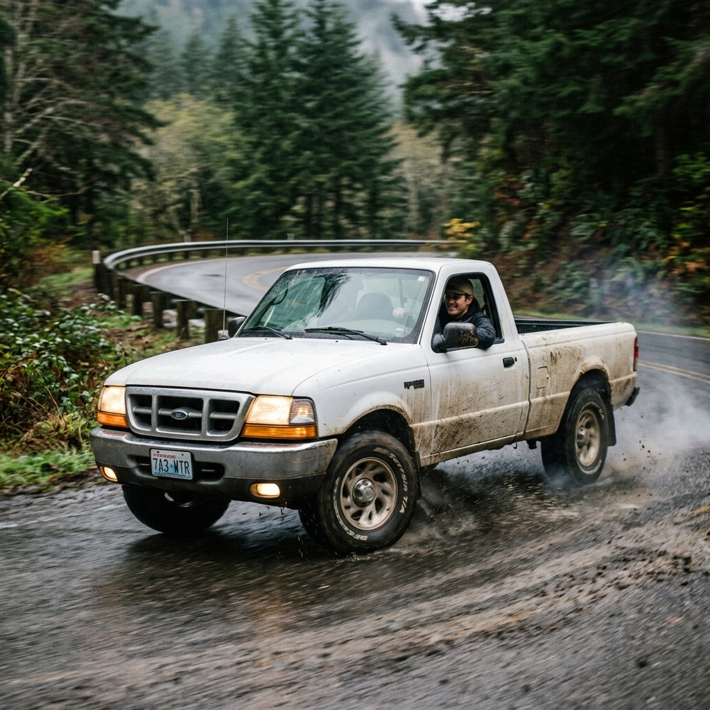 Action Shot: Ford Ranger Driving Fast