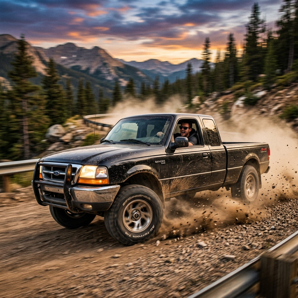 Action Shot: Ford Ranger Driving Fast