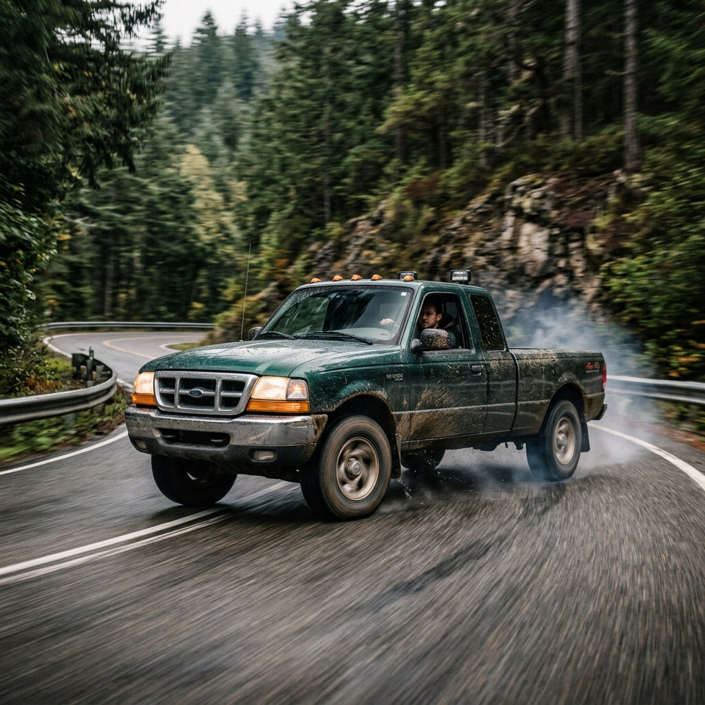 Action Shot: Ford Ranger Driving Fast