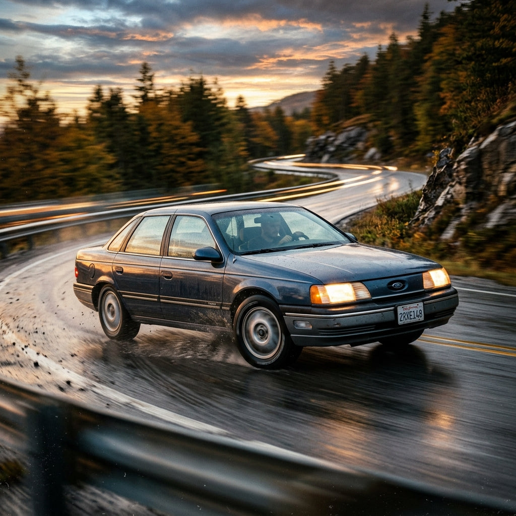 Action Shot: Ford Taurus Driving Fast