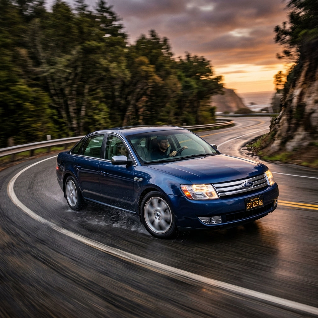 Action Shot: Ford Taurus Driving Fast