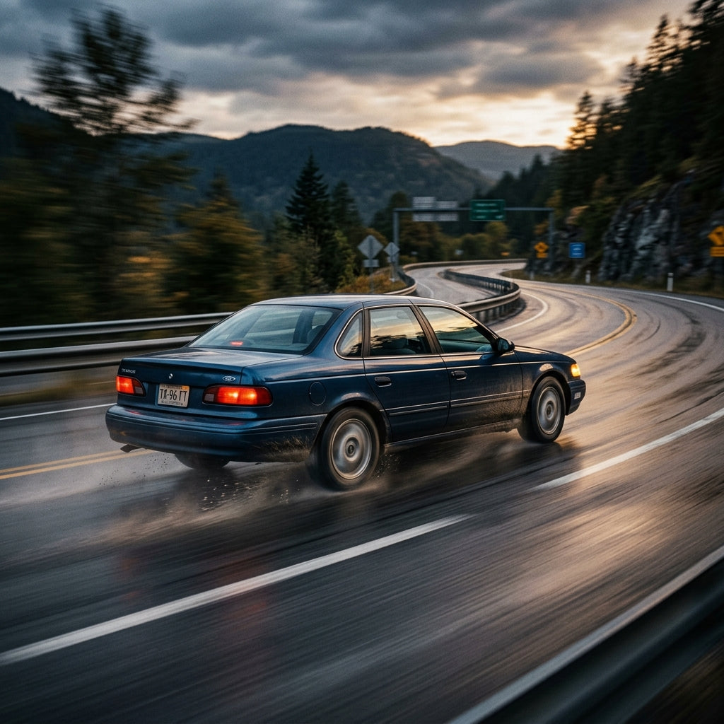 Action Shot: Ford Taurus Driving Fast