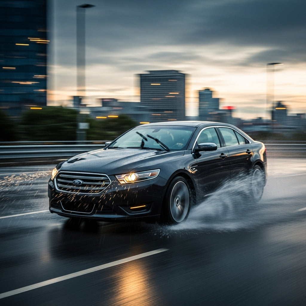 Action Shot: Ford Taurus Driving Fast