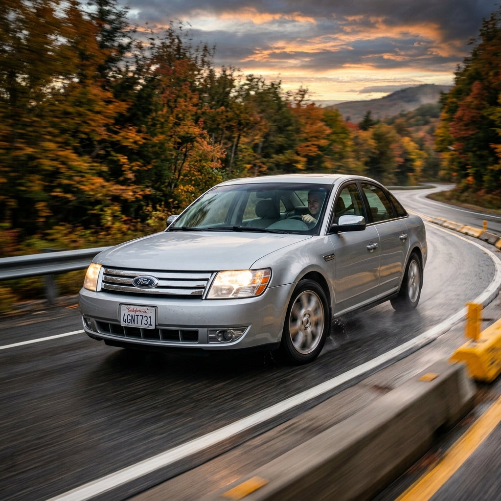 Action Shot: Ford Taurus Driving Fast