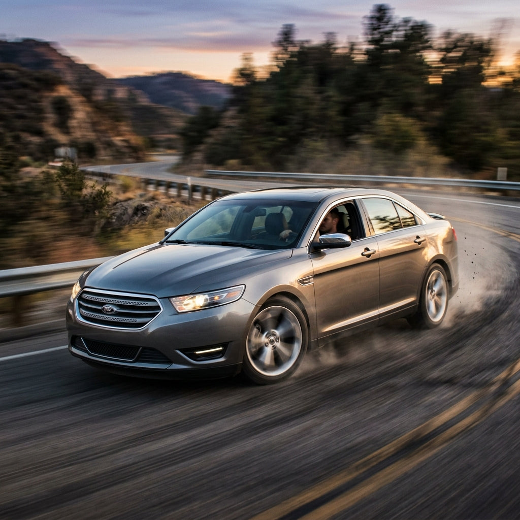 Action Shot: Ford Taurus Driving Fast