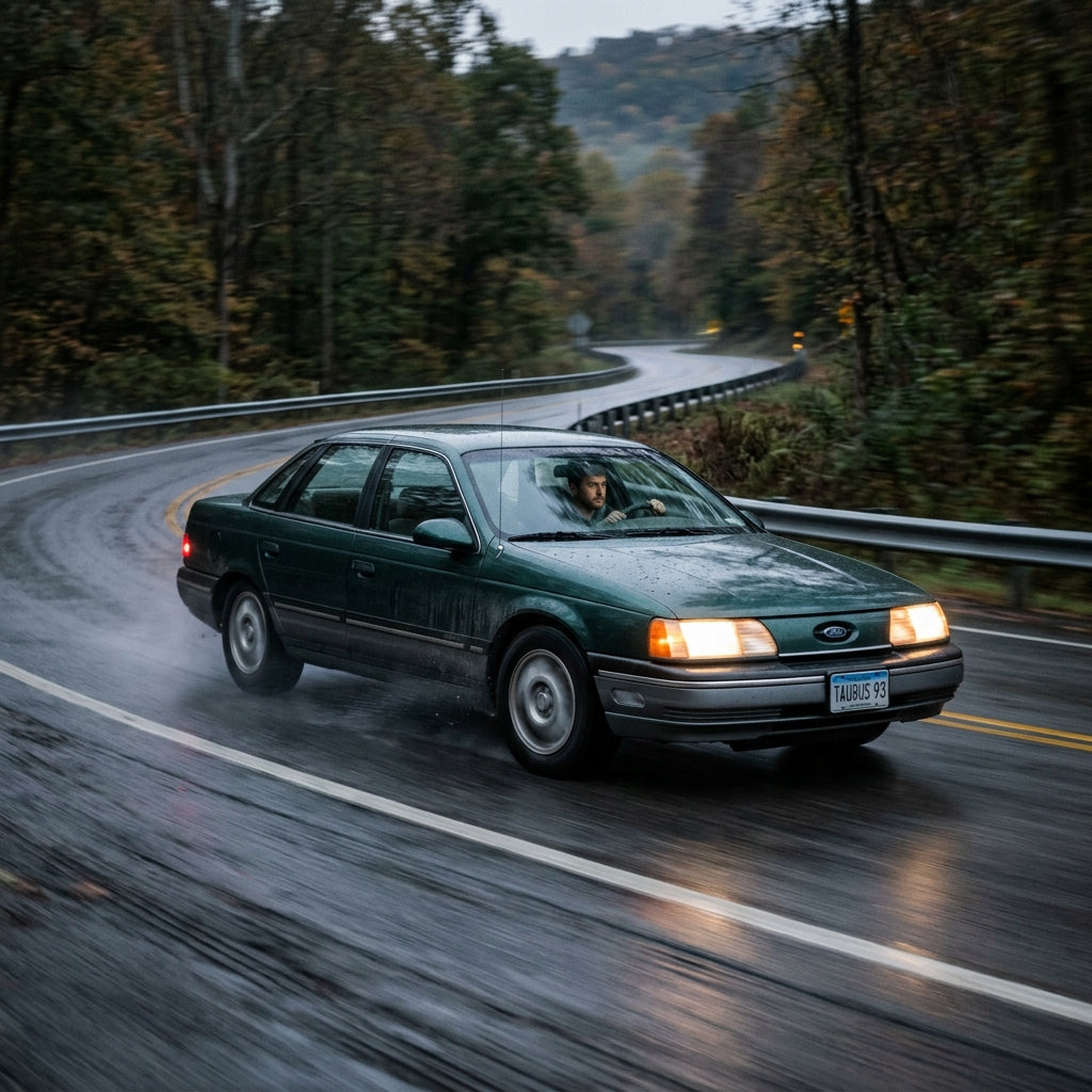 Action Shot: Ford Taurus Driving Fast