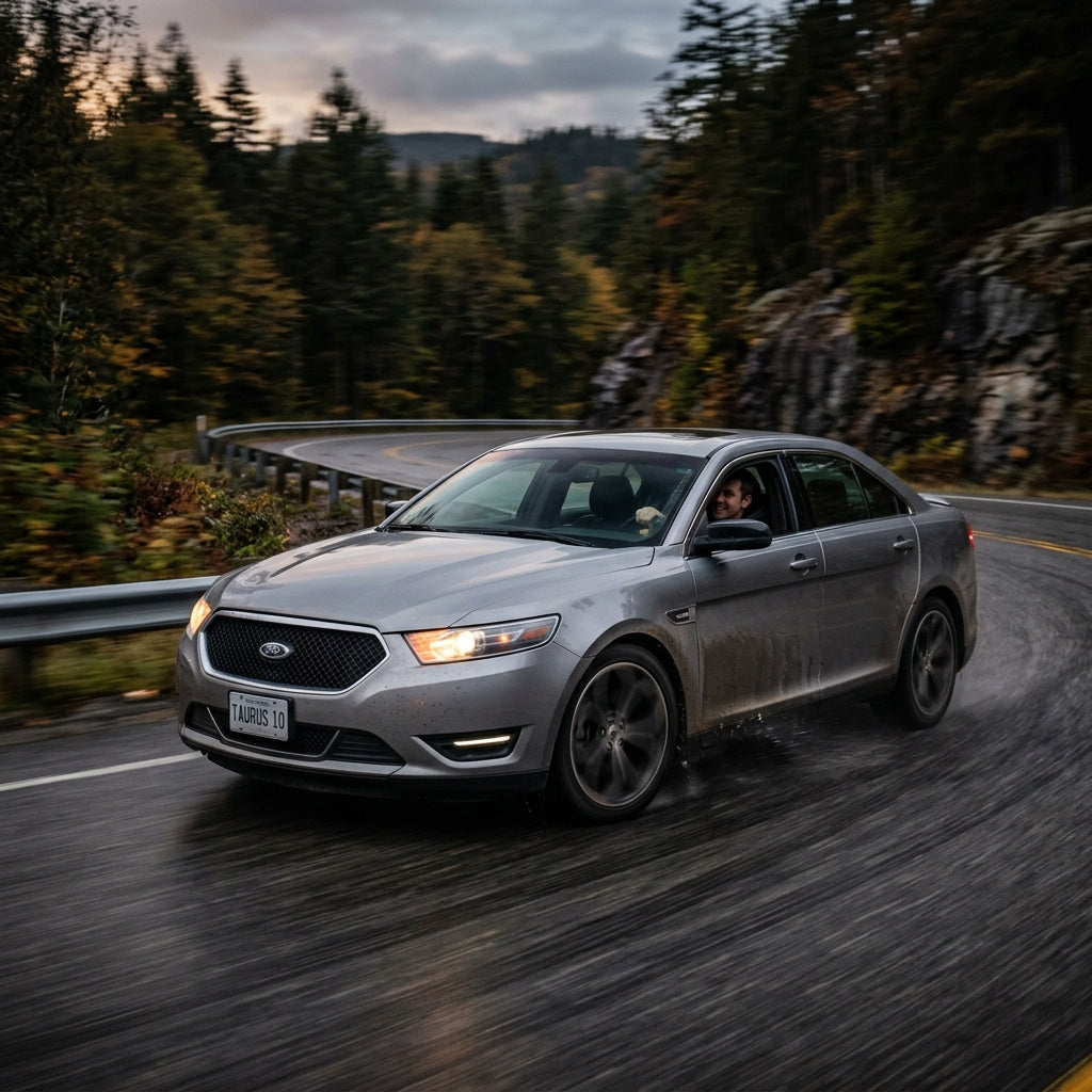 Action Shot: Ford Taurus Driving Fast