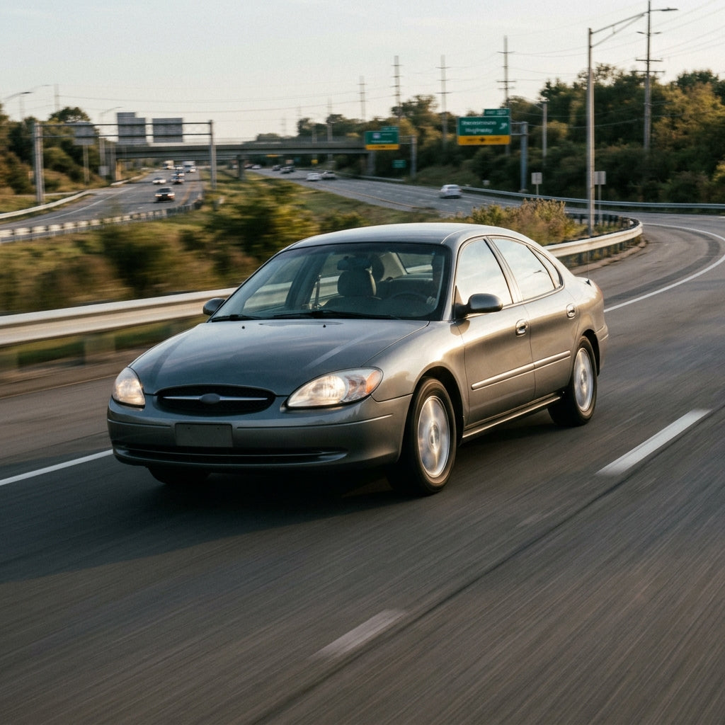 Action Shot: Ford Taurus Driving Fast