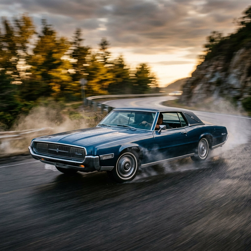 Action Shot: Ford Thunderbird Driving Fast