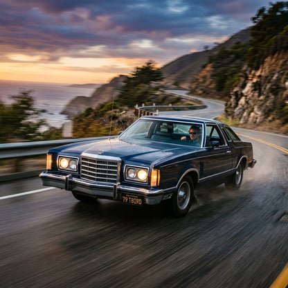 Action Shot: Ford Thunderbird Driving Fast