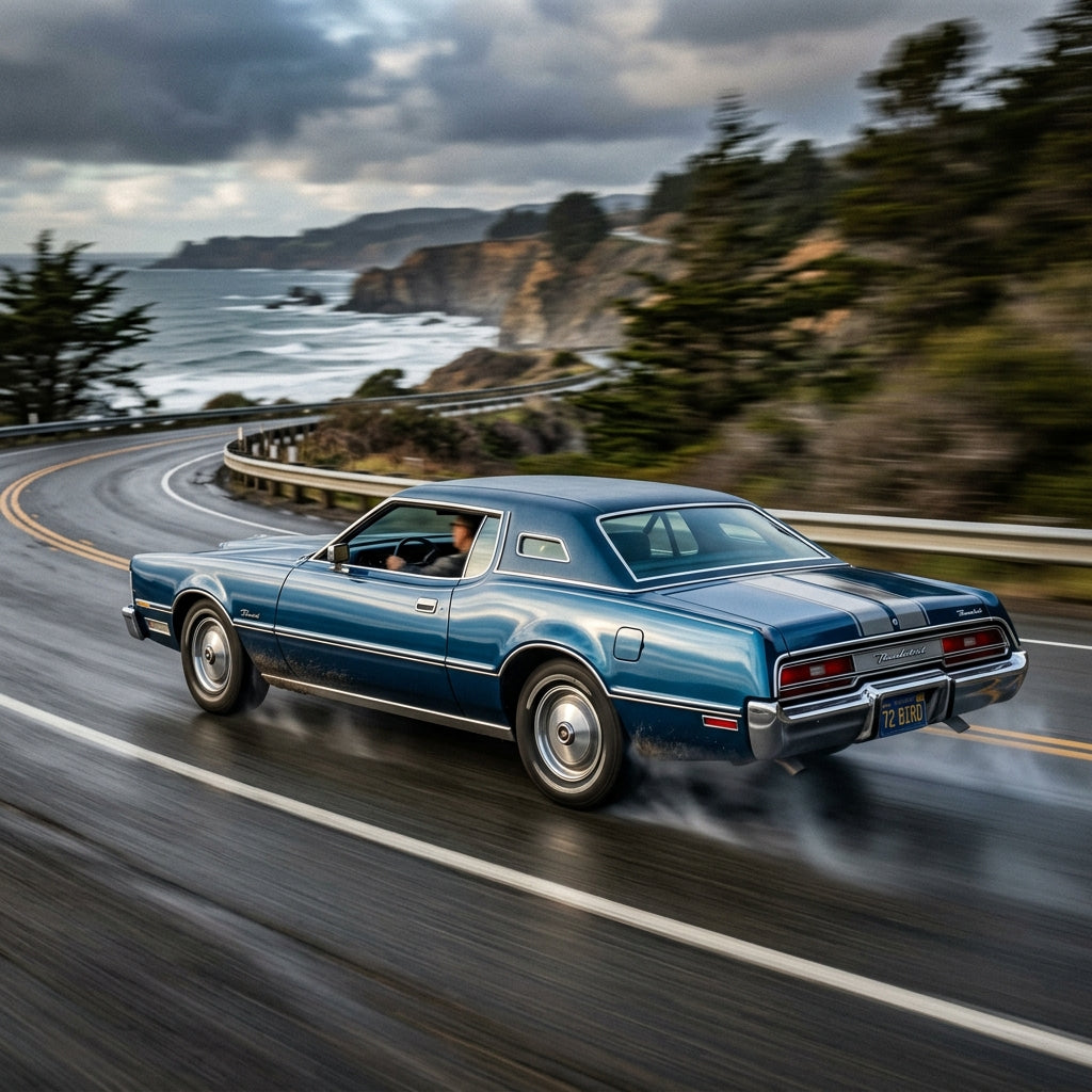 Action Shot: Ford Thunderbird Driving Fast