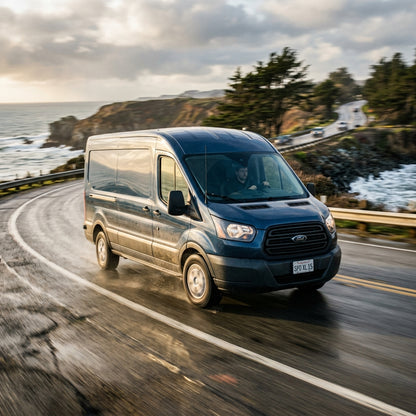 Action Shot: Ford Transit Driving Fast