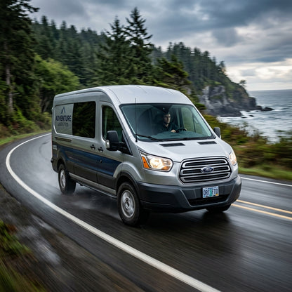 Action Shot: Ford Transit Driving Fast
