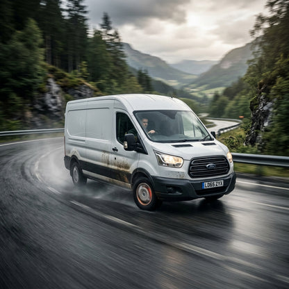 Action Shot: Ford Transit Driving Fast