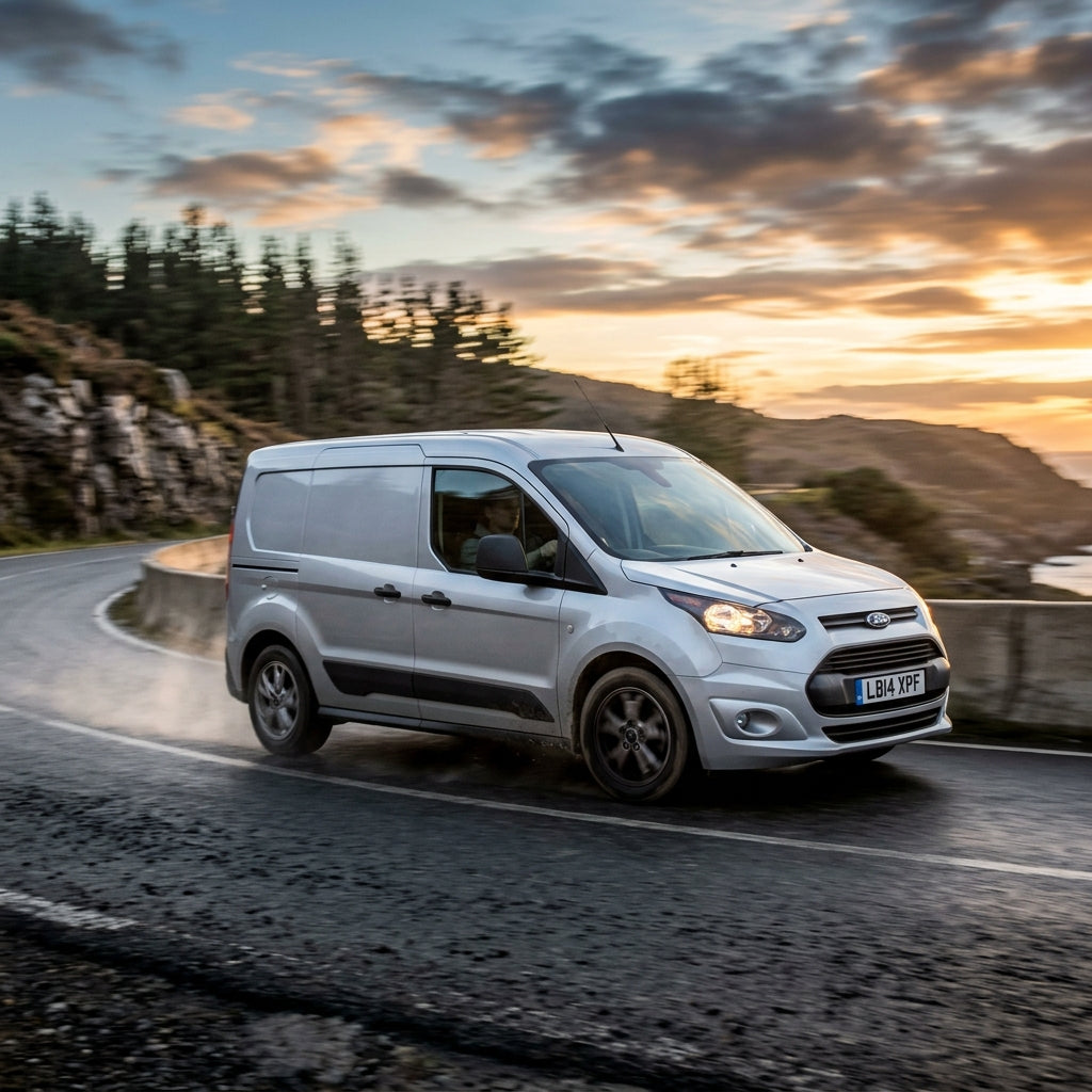 Action Shot: Ford Transit Connect Driving Fast