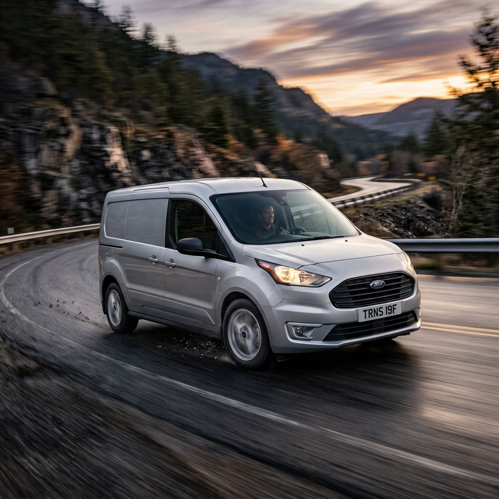 Action Shot: Ford Transit Connect Driving Fast
