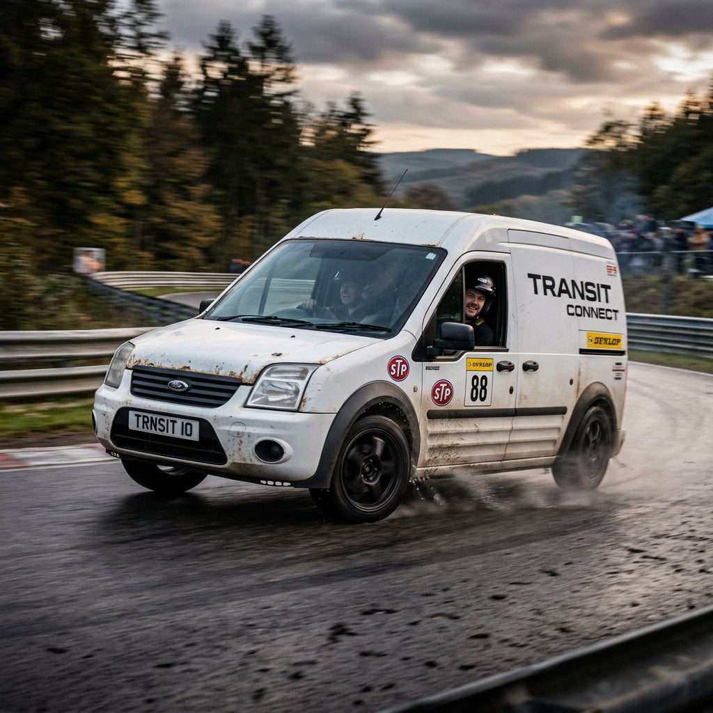 Action Shot: Ford Transit Connect Driving Fast