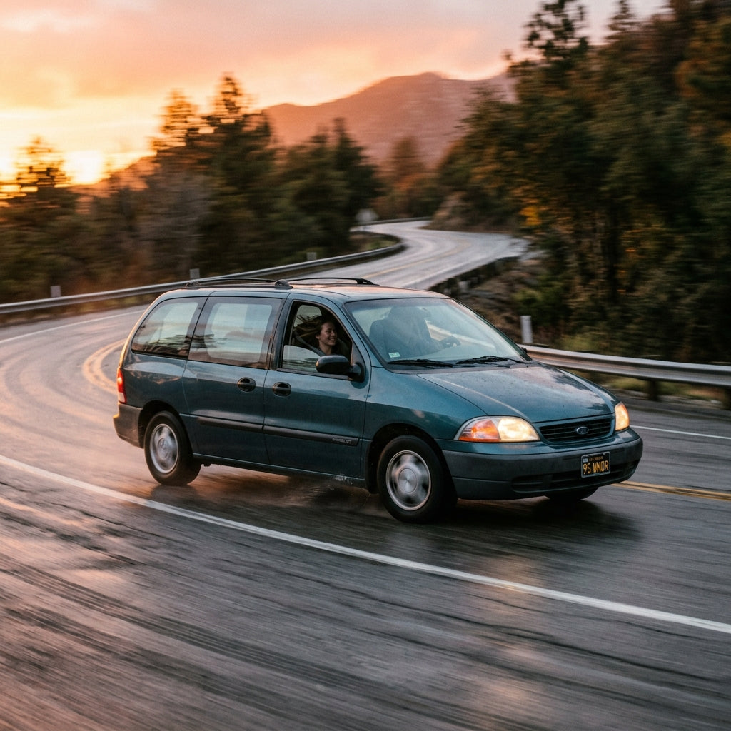 Action Shot: Ford Windstar Driving Fast