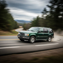 Action Shot: Ford, Mercury Explorer, Mountaineer Driving Fast