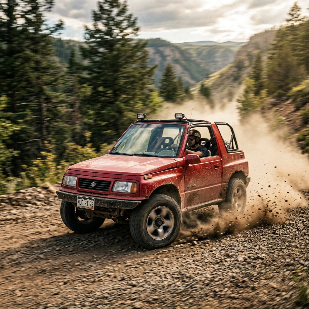 Action Shot: GEO Tracker Driving Fast