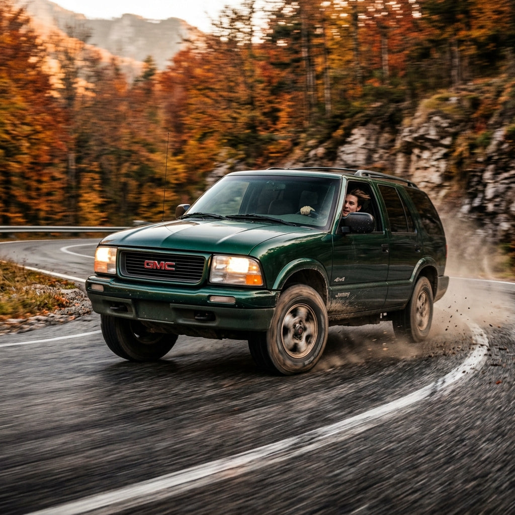 Action Shot: GMC Jimmy Driving Fast