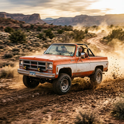 Action Shot: GMC Jimmy Driving Fast