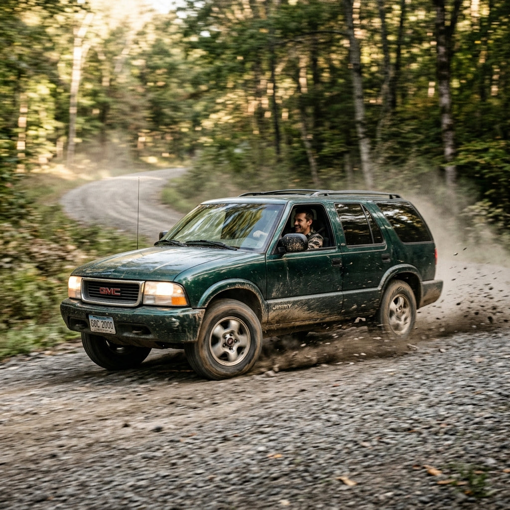Action Shot: GMC Jimmy Driving Fast