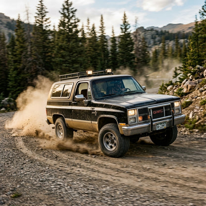 Action Shot: GMC Jimmy Driving Fast