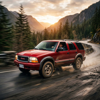 Action Shot: GMC Jimmy Driving Fast