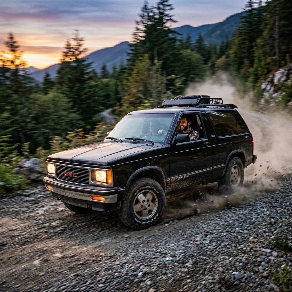 Action Shot: GMC Jimmy Driving Fast