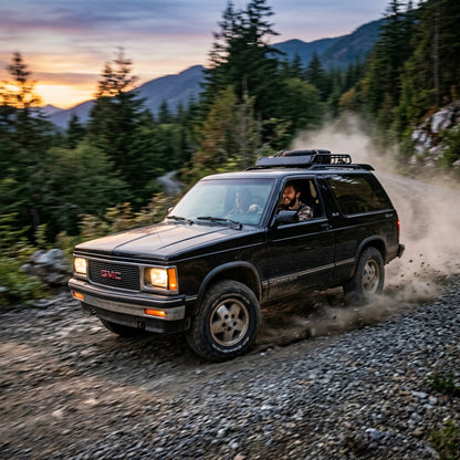 Action Shot: GMC Jimmy Driving Fast