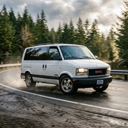 Action Shot: GMC Safari Driving Fast